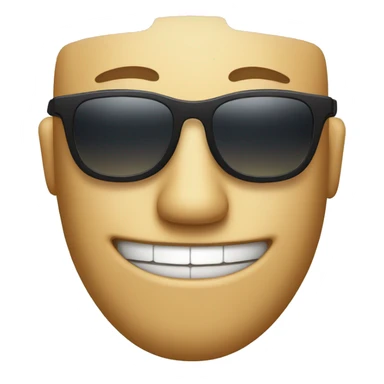 a smirking face in sunglasses sticker