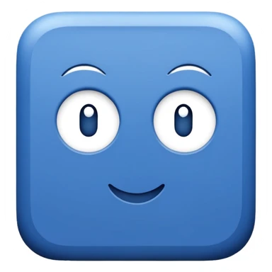 Blauw vierkant met wit vinkje in sticker