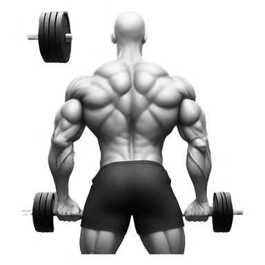 muscular man doing squats, from the back, POV  sticker