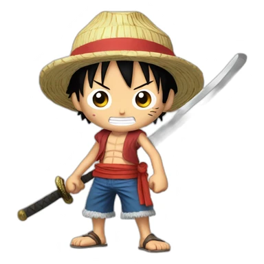 Luffy with katanas sticker