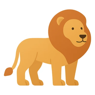 flat design style lion sticker
