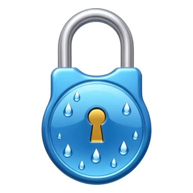 padlock with water drop logo sticker