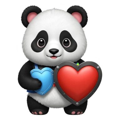 Panda with I live you shild 🛡️ sticker