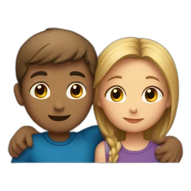 A boy and a girl hugging each other sticker