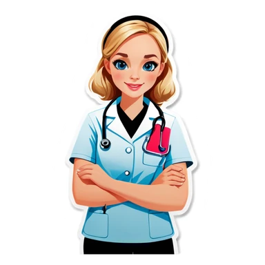 Blond veterinary nurse sticker