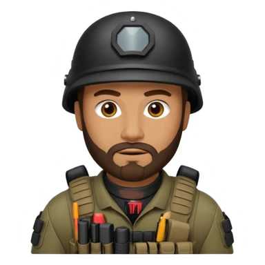 SWAT member with brown beard sticker