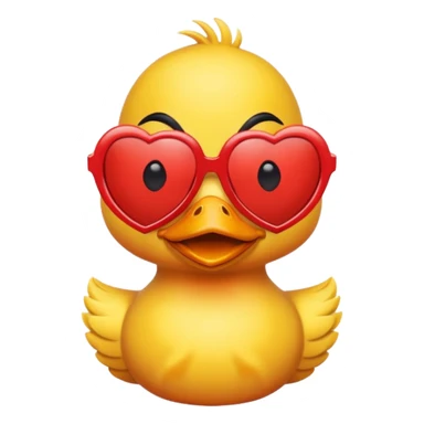 Make a frame emoji and inside it is a duck wearing red heart sunnies and the background is sky or anything blue sticker