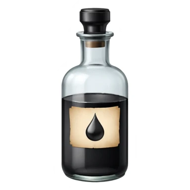 Ink bottle with label
 sticker