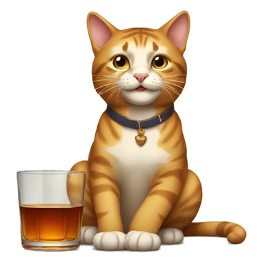 strong cat with whiskey sticker