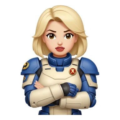 woman space marine crossed out middle finger and face with tongue out wink eye sticker