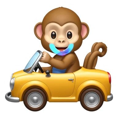 monkey pretending to drive sticker