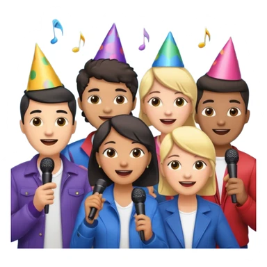 mixed race and ethnicity karaoke night sticker