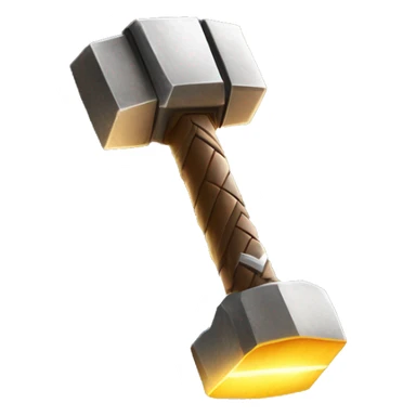 thor hammer with llighting strike but the lightning and the hammer should be golden and glow with a white effect sticker