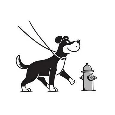 hand drawn doodle of a dog walking sticker