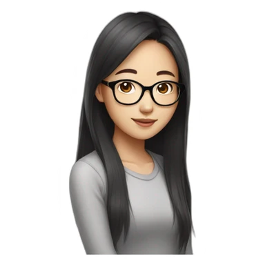 Pretty asiat Girl with glasses sticker