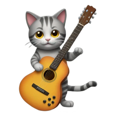 Cat playing a guitar sticker