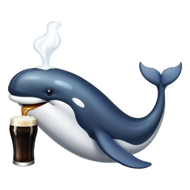 whale drinking guinness sticker