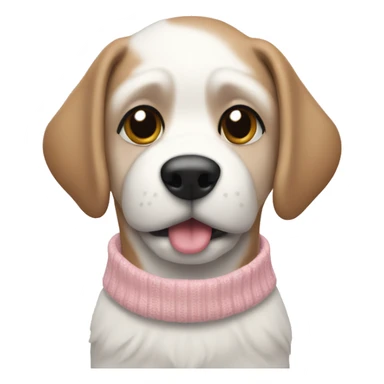 Dog in a light pink and white Christmas sweater  sticker