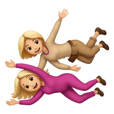 Emoji man and woman falling over sticker