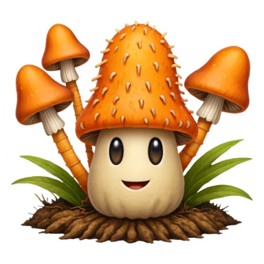 happy mushroom cordyceps sticker