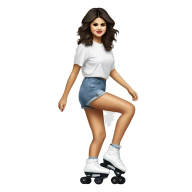 Selena Gomez on rollerskates sticker