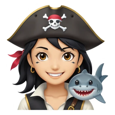 shark pirate anime girl sticker