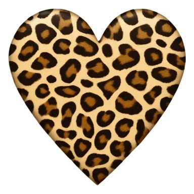 leopard heart sticker