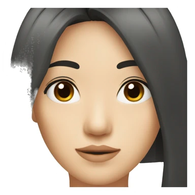 a asian woman with hazel eyes and black hair sticker