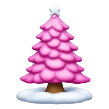 Pink Christmas tree with snow on it sticker