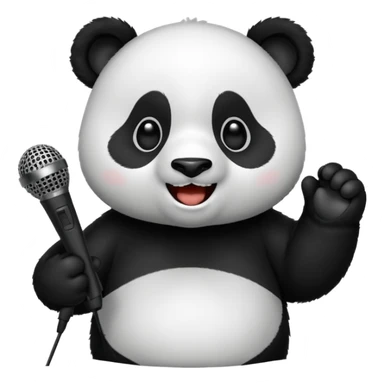 Panda singing with mic  sticker