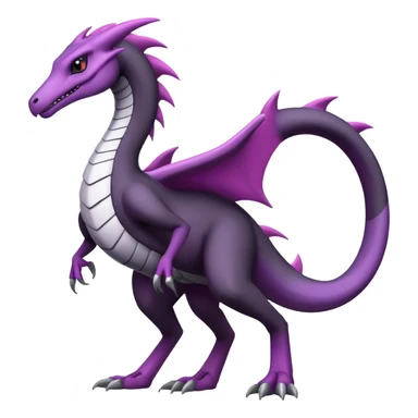 Badass cool black white grey, purple belly, salazzle-hybrid, full body sticker