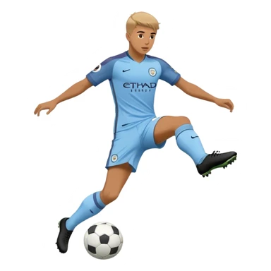 Manchester City player kicking a ball sticker
