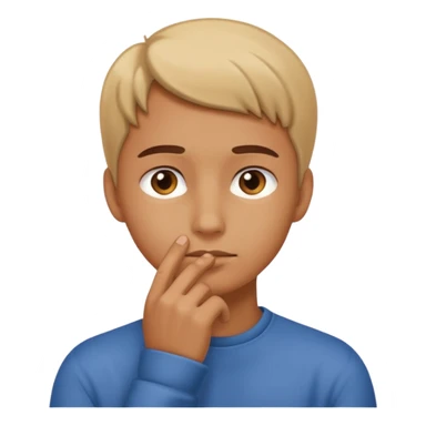 The expression must be that of someone thinking, with their hand touching their chin. sticker