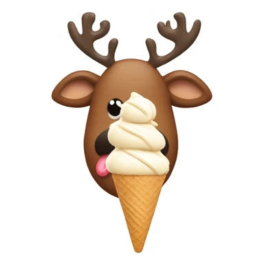 Reindeer eating ice cream sticker