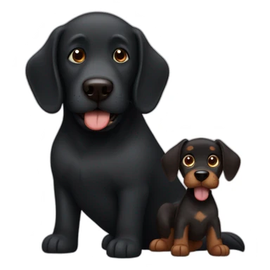 big black dog with small Brown dog sticker