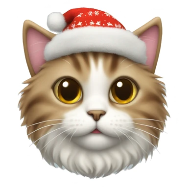 a cute fluffy cat with a christmas sweater on  sticker
