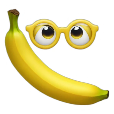 banana with eyes and glasses sticker