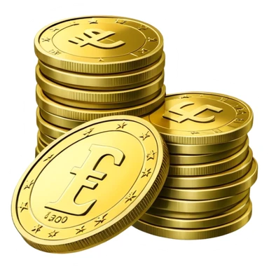 stack of euro coins and euro cash sticker