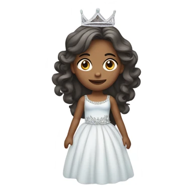 girl in dress with tiara long hair  sticker