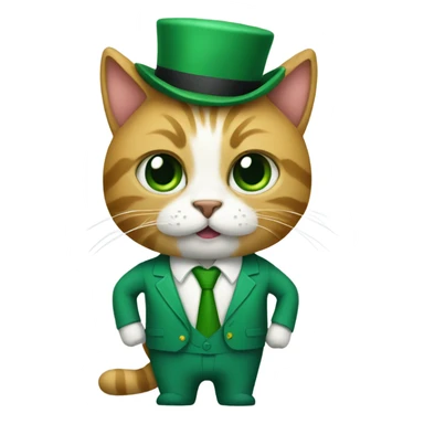a cat manger in green suit  sticker