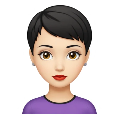 Lightskin woman with black pixie cut hair sticker
