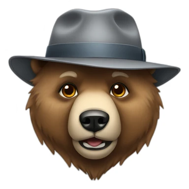 bear with a grey fedora sticker