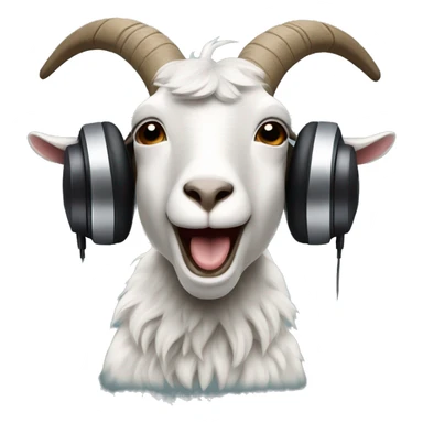 goat with headphones singing in a microphone sticker