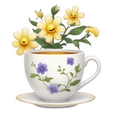 magic tea with flowers  sticker
