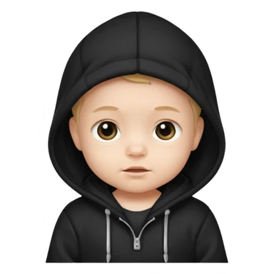 baby with black hoodie sticker