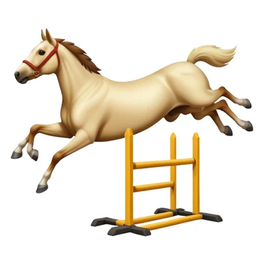horse jumping over a dog sticker