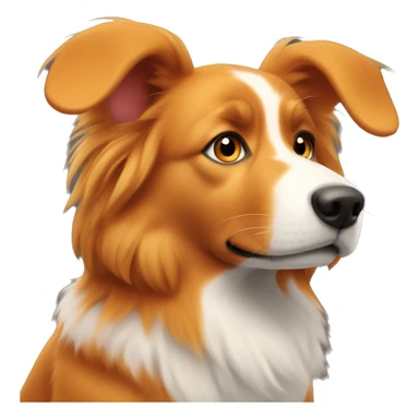 Medium Orange dog with fluffy tail and hanging ears sticker