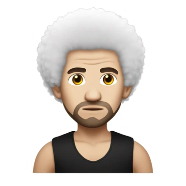 Khabib with white afro sticker