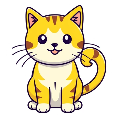Shitzu with yellow cat sticker