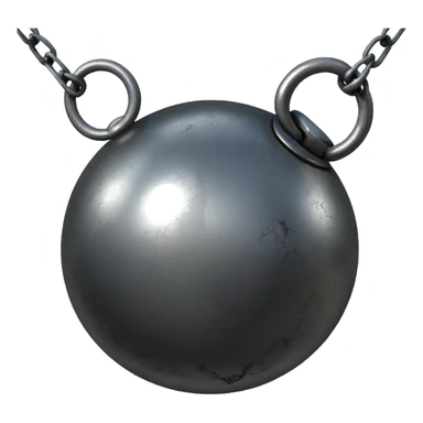 Steel ball and chain sticker